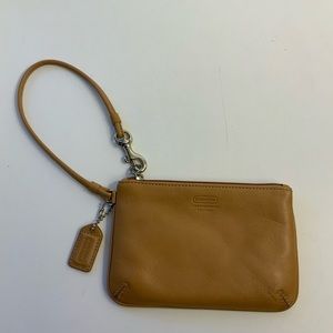 Coach mini leather wristlet